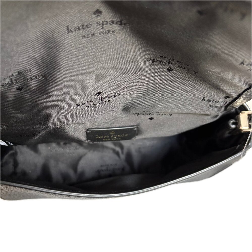 Kate Spade Leila Mini Zip Crossbody Bag in Black Pebbled Leather NEW - Picture 5 of 12